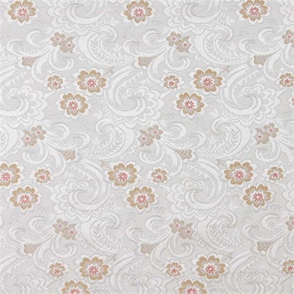Designer Fabrics 54 in. Wide Silver- White And Mahogany Red- Paisley Floral Brocade Upholstery Fabric D123 - main